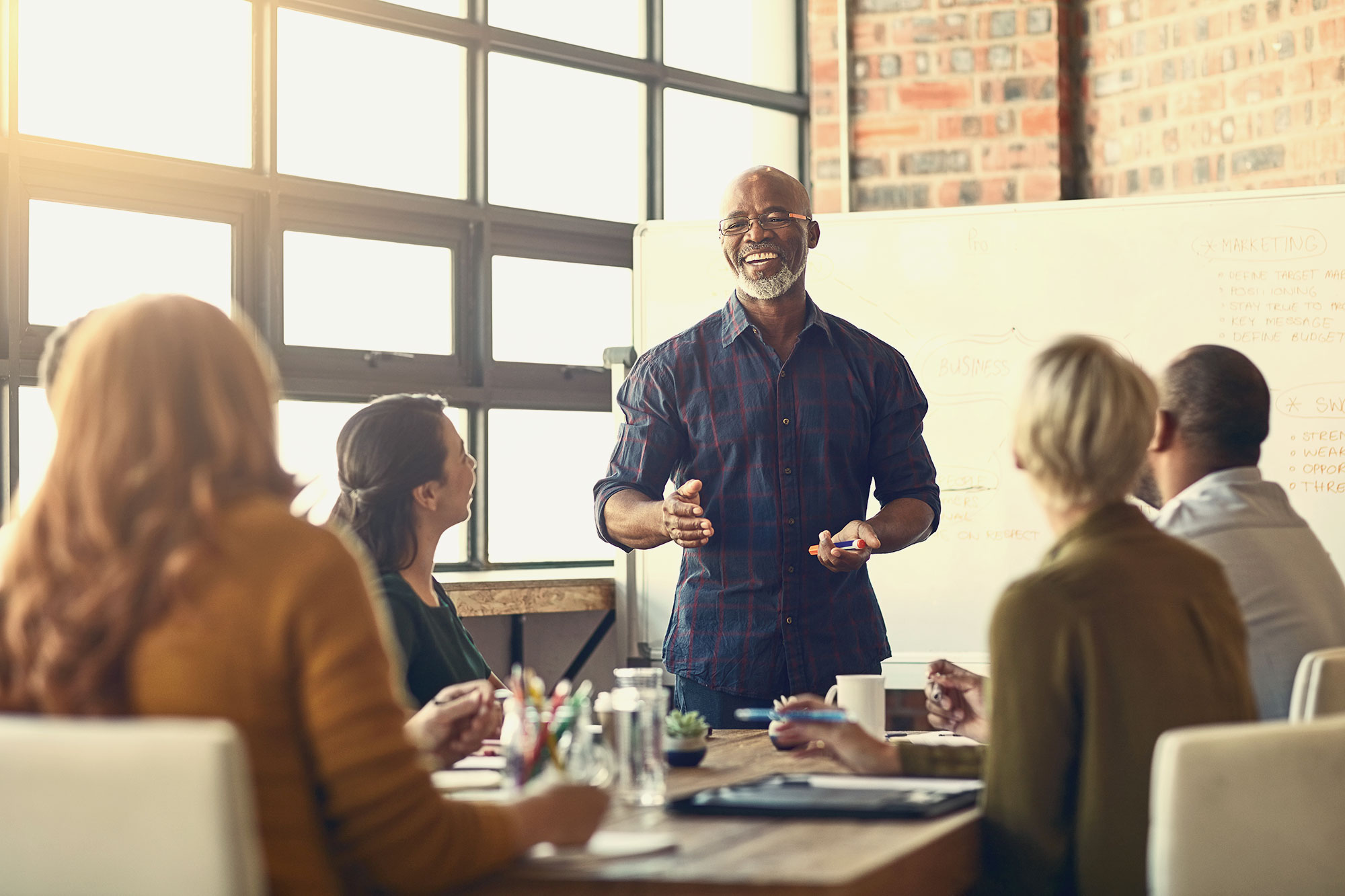 Employee giving presentation.