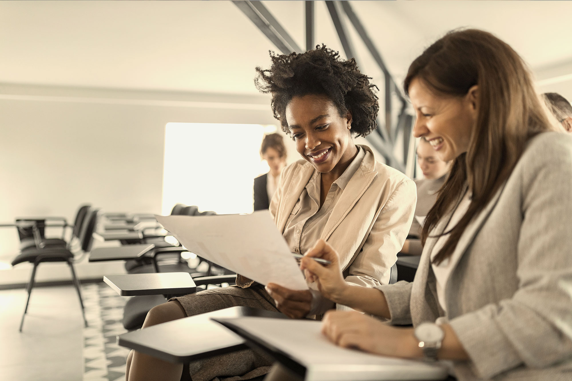 Two women in an office.